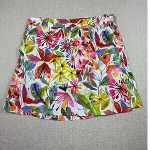 RipSkirt Women L Pink Orange Floral Adjustable Wrap Beach Travel Casual Skirt